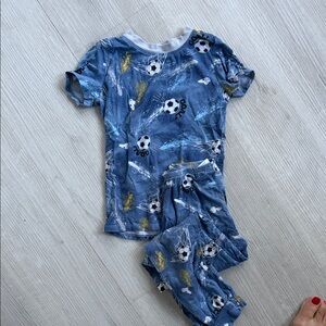 Kids Blue Soccer Print Pajama Set